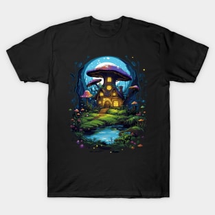 Enchanted Haven: Whimsical Forest Cottage T-Shirt